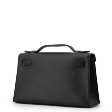 将图像加载到图库查看器中，HERMES Pochette Kelly Black Swift Leather
