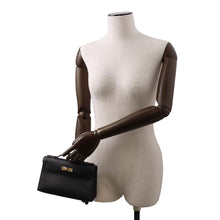 Load image into Gallery viewer, HERMES Pochette Kelly Black Swift Leather
