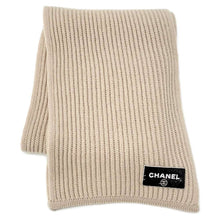 将图像加载到图库查看器中，CHANEL Sequins logo scarf BeigeAA9552 Cashmere100%
