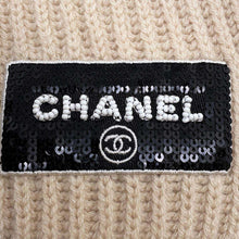 将图像加载到图库查看器中，CHANEL Sequins logo scarf BeigeAA9552 Cashmere100%
