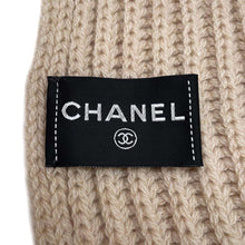 将图像加载到图库查看器中，CHANEL Sequins logo scarf BeigeAA9552 Cashmere100%
