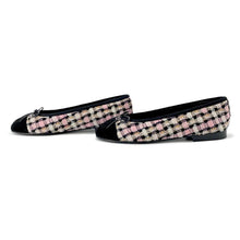 将图像加载到图库查看器中，CHANEL Tweed ballet shoes Pink/BlackG02819 Tweed Size 36 1/2C
