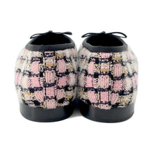 将图像加载到图库查看器中，CHANEL Tweed ballet shoes Pink/BlackG02819 Tweed Size 36 1/2C
