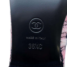 Load image into Gallery viewer, CHANEL Tweed ballet shoes Pink/BlackG02819 Tweed Size 36 1/2C
