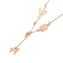 将图像加载到图库查看器中，HERMES Cheval Necklace Pink Gold Gold Plated
