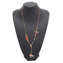 将图像加载到图库查看器中，HERMES Cheval Necklace Pink Gold Gold Plated
