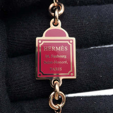 将图像加载到图库查看器中，HERMES Cheval Necklace Pink Gold Gold Plated
