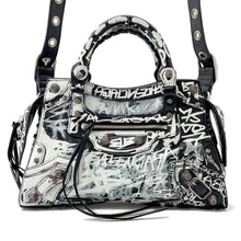 Load image into Gallery viewer, BALENCIAGA Neo Cagoul Graffiti Black/White700940 Leather Size XS
