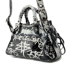 Load image into Gallery viewer, BALENCIAGA Neo Cagoul Graffiti Black/White700940 Leather Size XS
