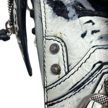 Load image into Gallery viewer, BALENCIAGA Neo Cagoul Graffiti Black/White700940 Leather Size XS
