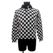 Load image into Gallery viewer, CELINE Knit polo shirt long sleeve Size XS Black/White2A364997D Cotton100%
