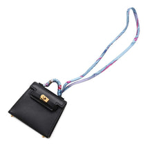 将图像加载到图库查看器中，HERMES Kelly Twilly Black Tadelakt Leather Silk
