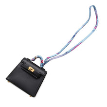 Load image into Gallery viewer, HERMES Kelly Twilly Black Tadelakt Leather Silk
