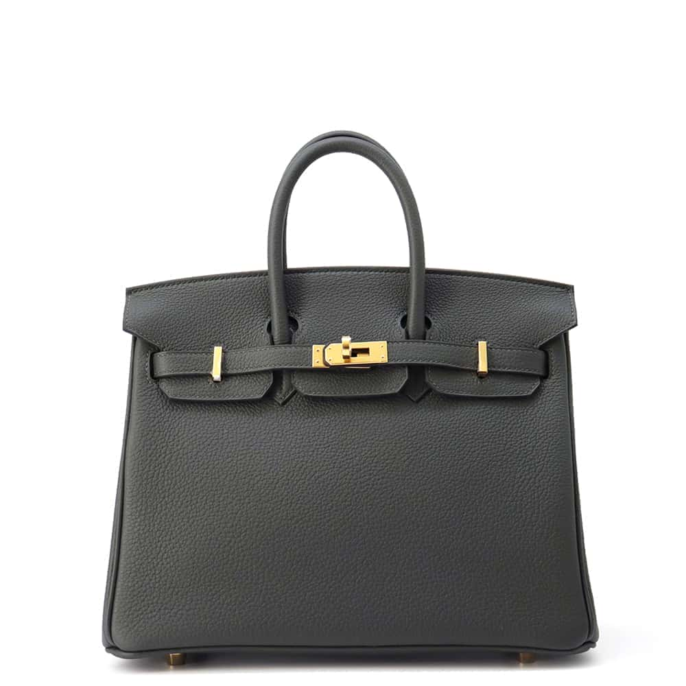 HERMES Birkin Vert Fonce Togo Leather Size 25