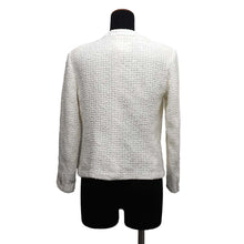 将图像加载到图库查看器中，CHANEL No-collar Tweed Jacket Size 38 WhiteP74453 V66060 Cotton70 % Nylon18% Rayon12%
