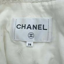 将图像加载到图库查看器中，CHANEL No-collar Tweed Jacket Size 38 WhiteP74453 V66060 Cotton70 % Nylon18% Rayon12%
