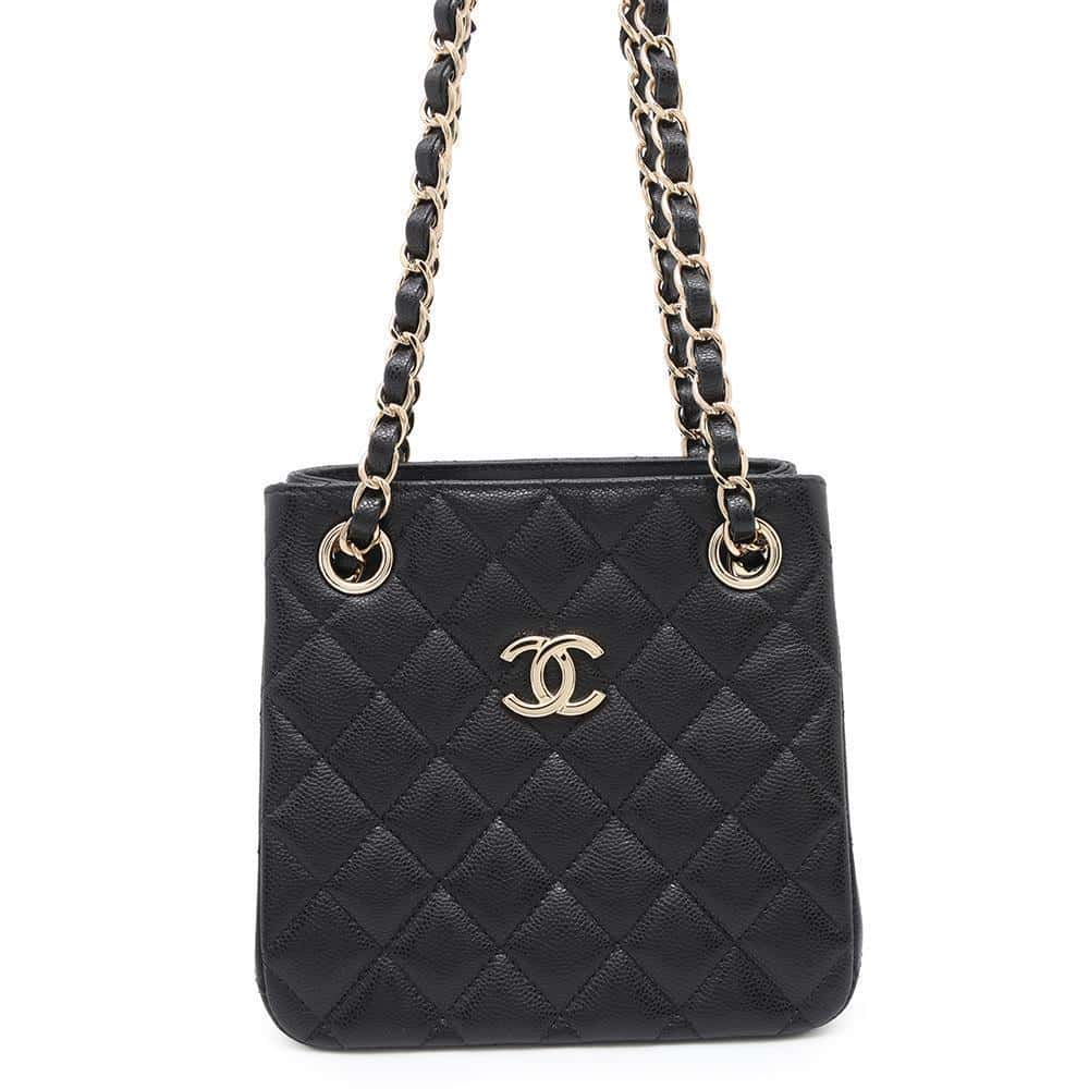 CHANEL Bucket ChainShoulder Bag BlackAS3176 Caviar Leather Size Mini