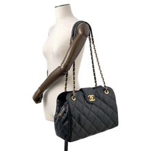 Load image into Gallery viewer, CHANEL Matelasse Large Bowling Bag BlackAS4978 Soft Caviar Leather
