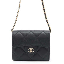 将图像加载到图库查看器中，CHANEL Matelasse Classic Chain Wallet BlackAP0238 Caviar Leather
