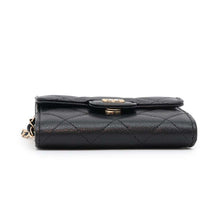 将图像加载到图库查看器中，CHANEL Matelasse Classic Chain Wallet BlackAP0238 Caviar Leather
