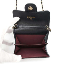 将图像加载到图库查看器中，CHANEL Matelasse Classic Chain Wallet BlackAP0238 Caviar Leather
