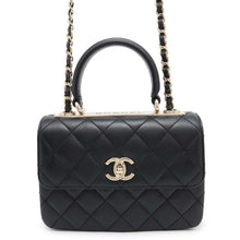 将图像加载到图库查看器中，CHANEL Trendy CC Top Handle Mini Flap Bag BlackAS4654 Lambskin
