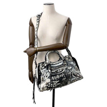 Load image into Gallery viewer, BALENCIAGA Neo Cagoule Graffiti 2way Handbag Black/White700451 Lambskin Size XS
