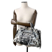 Load image into Gallery viewer, BALENCIAGA Neo Cagoule Graffiti 2way Handbag Black/White700451 Lambskin Size XS
