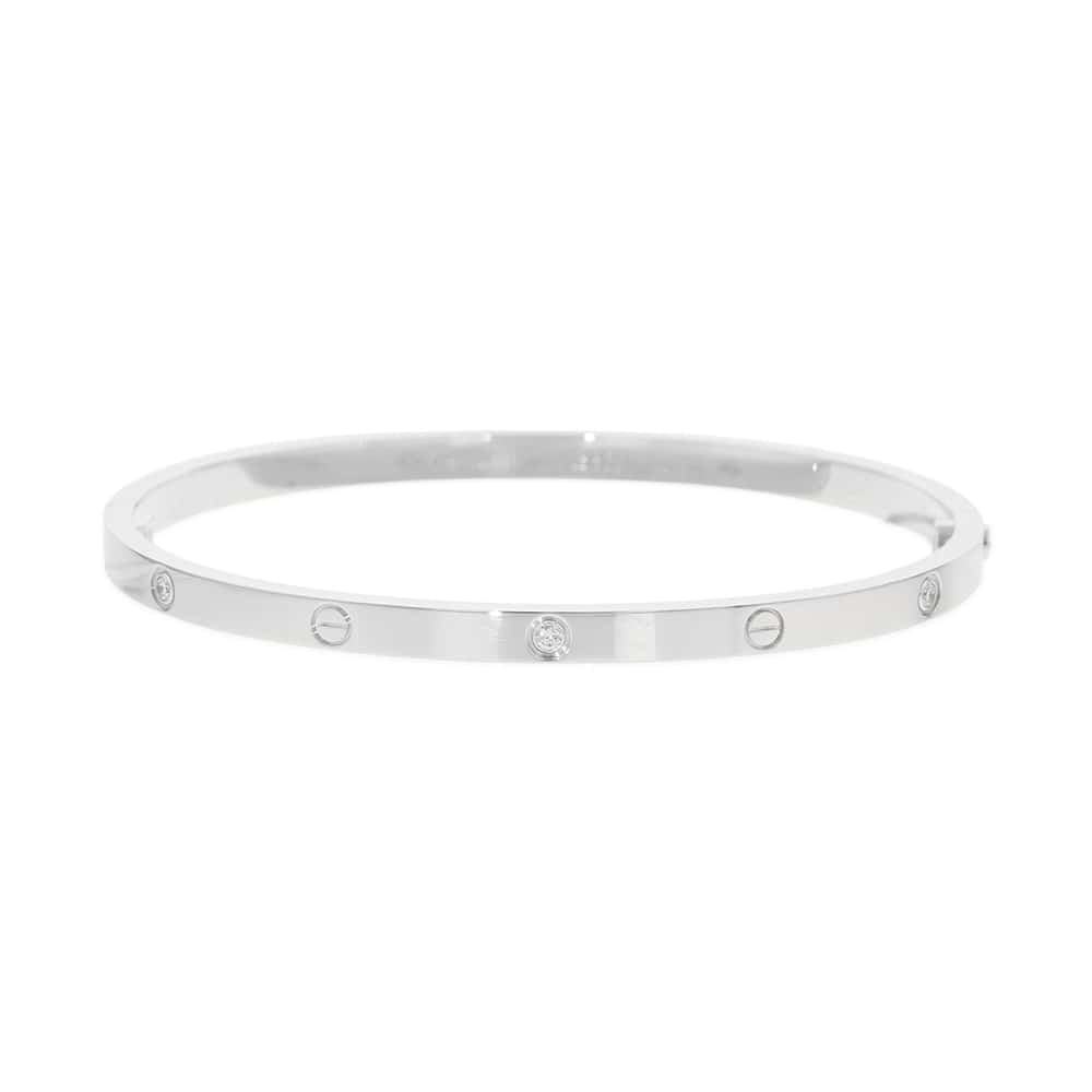 CARTIER Love breath half diamond Size 17/SMB6047717 18K White Gold