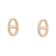 将图像加载到图库查看器中，HERMES Chaine d&#39;Ancre Farandole Studs Size TPM 18K Pink Gold
