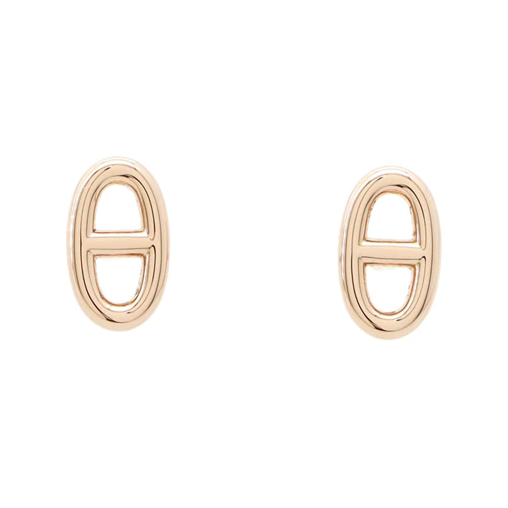 HERMES Chaine d'Ancre Farandole Studs Size TPM 18K Pink Gold