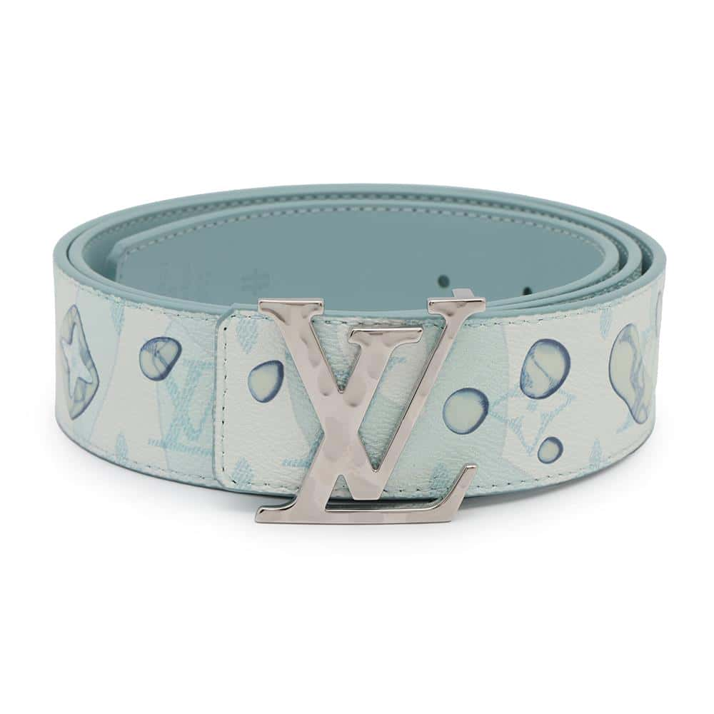 LOUIS VUITTON LVAqua Reversible Belt Size 95 BlueM0726 Leather