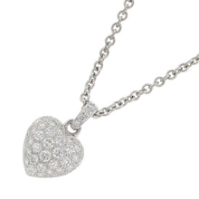 将图像加载到图库查看器中，CARTIER heart pave diamond necklaceB3004800/B7006300 18K White Gold
