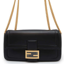 将图像加载到图库查看器中，FENDI Baguette ChainShoulder Bag Black8BR783 Leather
