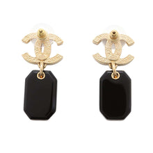 Load image into Gallery viewer, CHANEL CC Logo 5RhinestoneEarrings BlackABB357 Metal
