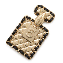 Load image into Gallery viewer, CHANEL No.5 motif Brooch Black Metal Lambskin
