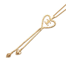 将图像加载到图库查看器中，CHANEL Heart-shaped Rhinestone Necklace Metal
