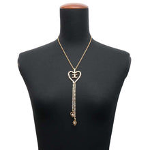 将图像加载到图库查看器中，CHANEL Heart-shaped Rhinestone Necklace Metal
