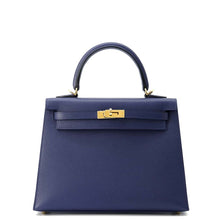 Load image into Gallery viewer, HERMES Kelly Sellier Blue Saphir Epsom Size 25
