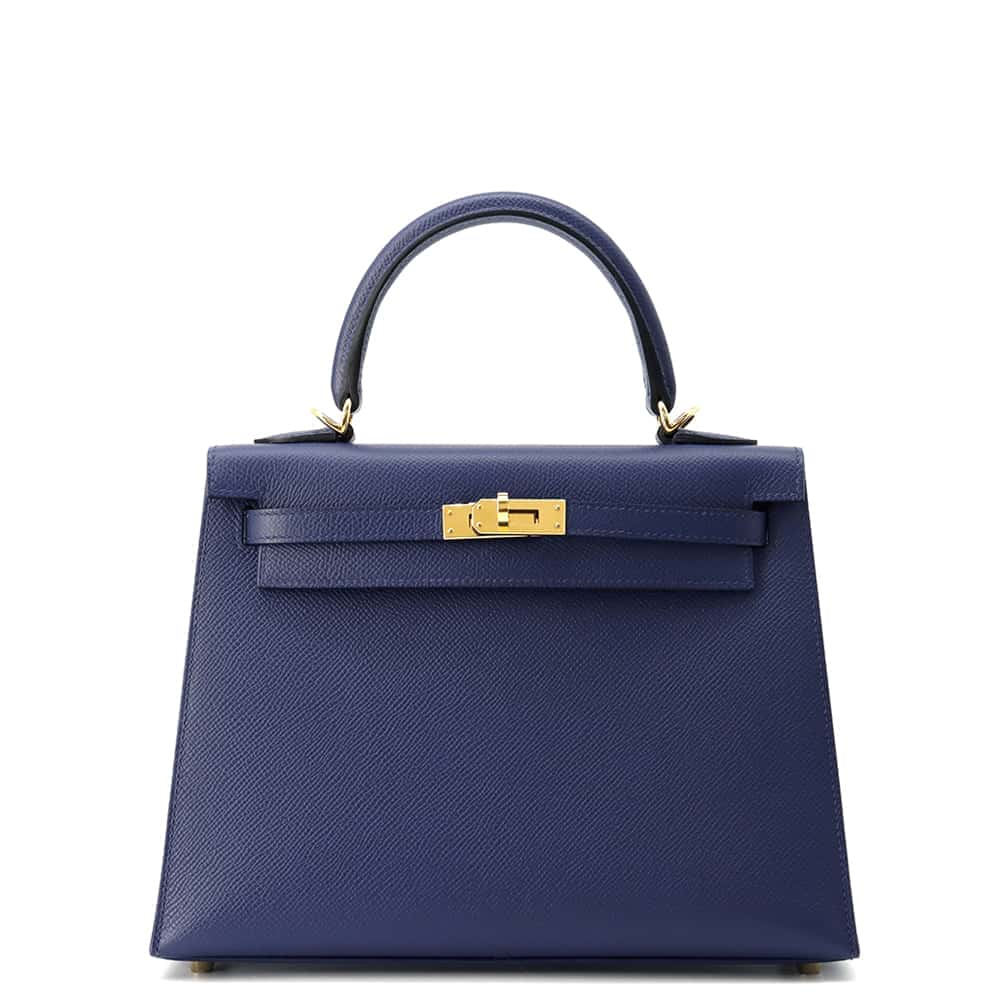 HERMES Kelly Sellier Blue Saphir Epsom Size 25