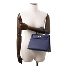 Load image into Gallery viewer, HERMES Kelly Sellier Blue Saphir Epsom Size 25
