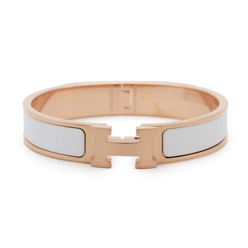 HERMES ClicH Size PM White Gold Plated Enamel