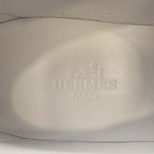 将图像加载到图库查看器中，HERMES Mocassins Paris Toile H Pearl Grey Leather Toile H Size 37
