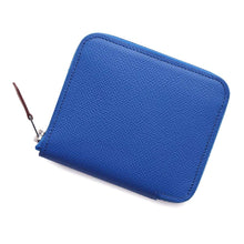 将图像加载到图库查看器中，HERMES Azap silk in compact Blue france Epsom
