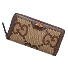 将图像加载到图库查看器中，GUCCI Jumbo GG Bamboo Round Long Cloth Brown658634 Canvas/Leather
