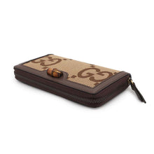 将图像加载到图库查看器中，GUCCI Jumbo GG Bamboo Round Long Cloth Brown658634 Canvas/Leather
