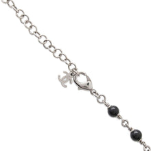 将图像加载到图库查看器中，CHANEL CC Logo Ball Chain Necklace Black/Silver Metal strass
