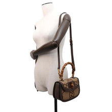 Load image into Gallery viewer, GUCCI Bamboo 1947 Jumbo GG Small Top Handle Bag Brown675797 Canvas Leather
