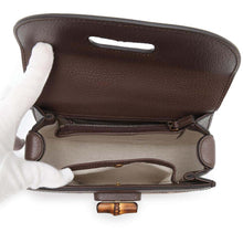 Load image into Gallery viewer, GUCCI Bamboo 1947 Jumbo GG Small Top Handle Bag Brown675797 Canvas Leather
