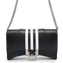 将图像加载到图库查看器中，BALENCIAGA Adidas Hourglass Chain Wallet Black/White656050 Leather
